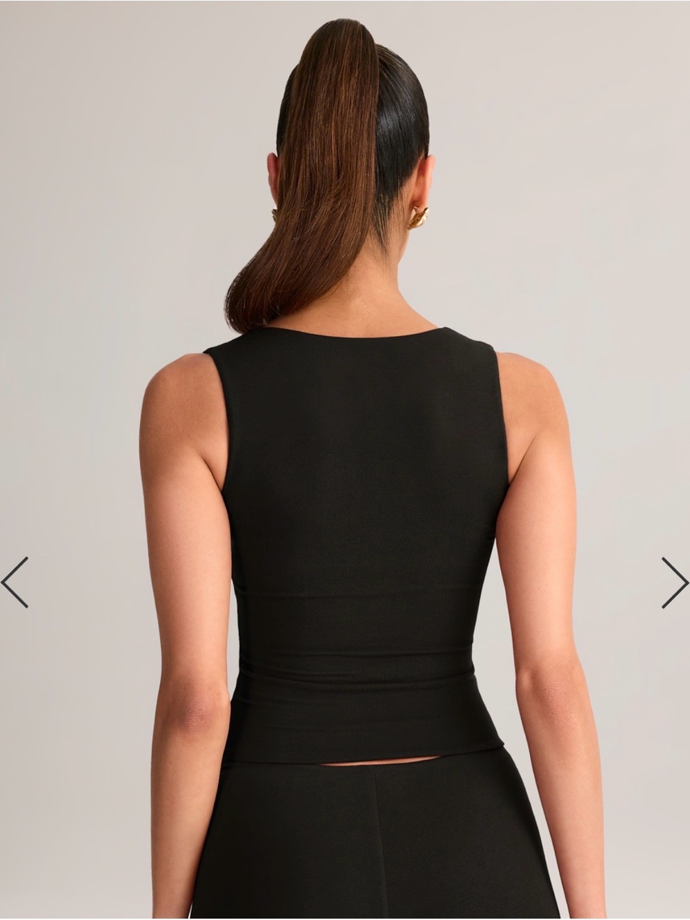 Oh Polly Black Structured Square-Neck Corset Top - Picture 3 of 7